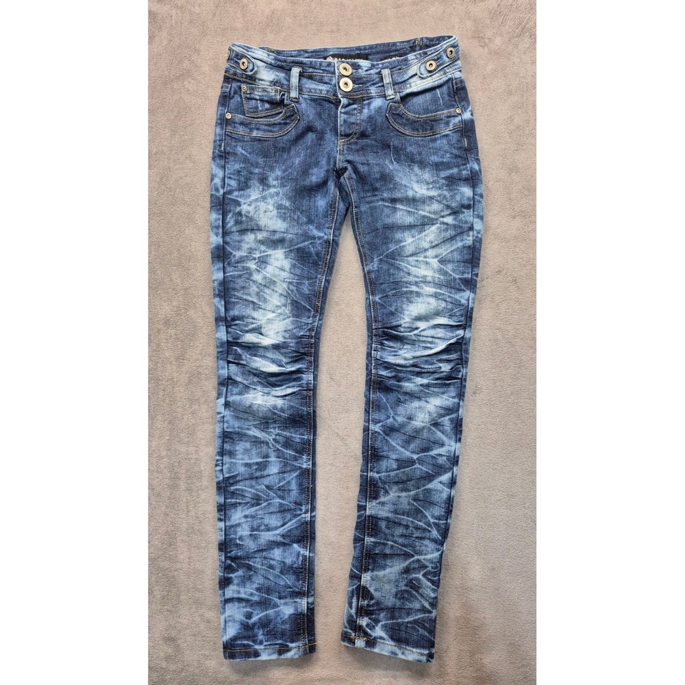 Parisian Womens 10/38 Low Rise Skinny Jeans Blue Acid Wash Denim Y2K Limited